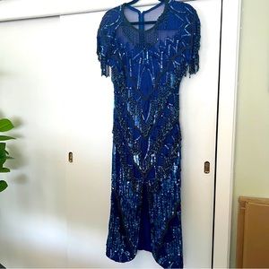 Laurence Kazar Vintage Beaded Sequined Gown Size Small